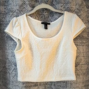 Forever 21-Aztec-White-Crop Top-M